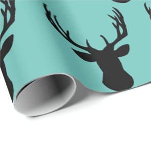 Papel de Regalo - Cabeza de Ciervo Teal Claro