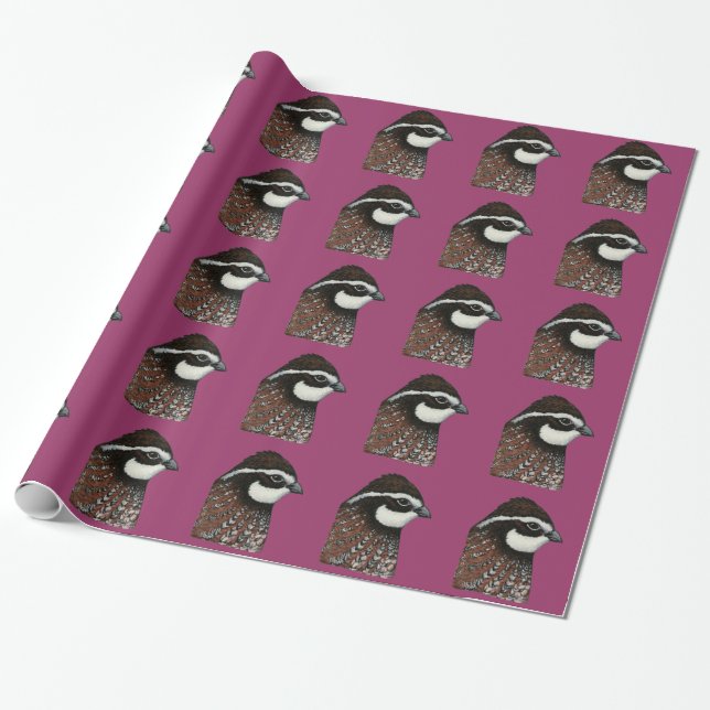 Papel De Regalo Cabeza de codorniz Bobwhite (Desenrollado)