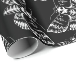 Papel De Regalo Cabeza de Halcón Moth Skull Gótico de Muertes de C