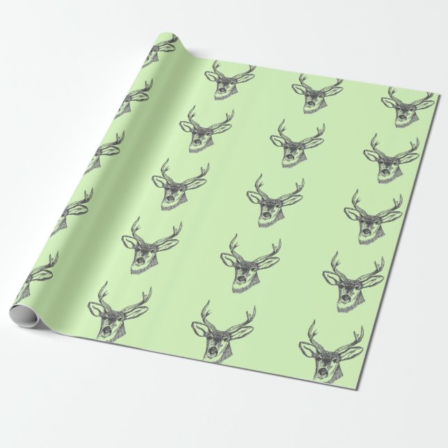 Papel De Regalo Cabeza de los ciervos (Desenrollado)