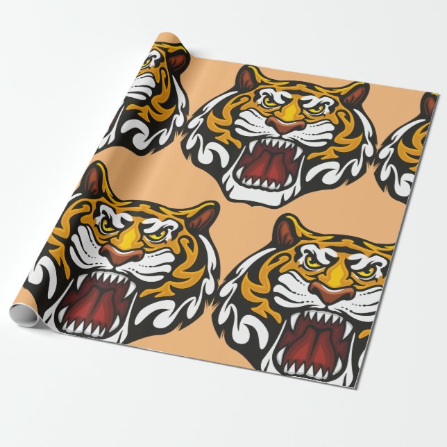 Papel De Regalo Cabeza de tigre (Desenrollado)