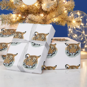 Papel De Regalo Cabeza de Tigre Cara Animal Salvaje Tigre