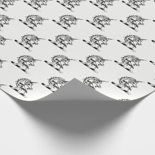 Papel De Regalo Cabeza de Unicornio Heráldico Emblema de Escudo de