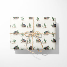 Papel De Regalo Cabina Acogedora En El Bosque