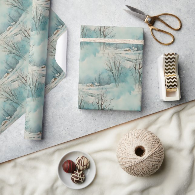 Papel De Regalo Cabina de invierno (Artesanía)