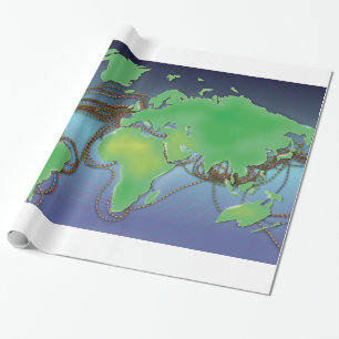 Papel De Regalo Cables del Mundo - Cables Submarinos