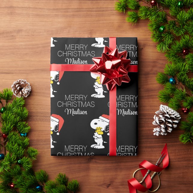 Papel De Regalo Cacahuetes | Snoopy & Woodstock | Añadir su nombre (Regalo de vacaciones)