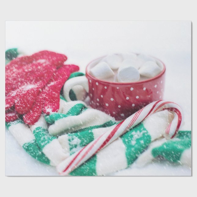 Papel De Regalo Cacao caliente | Candy Cane | Navidades Scarf & Mi (Superficie plana)