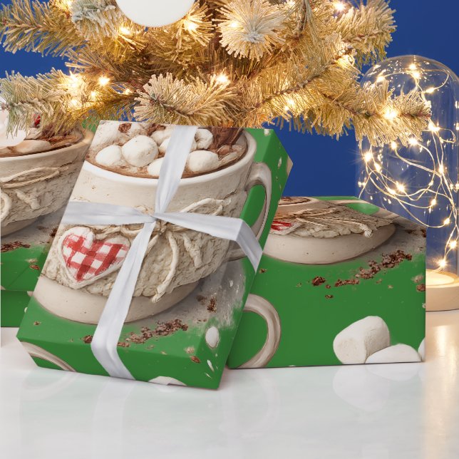 Papel De Regalo Cacao Caliente y Malvaviscos (Vacaciones)