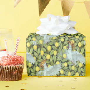 Papel De Regalo Cacatúa con estampado de limones