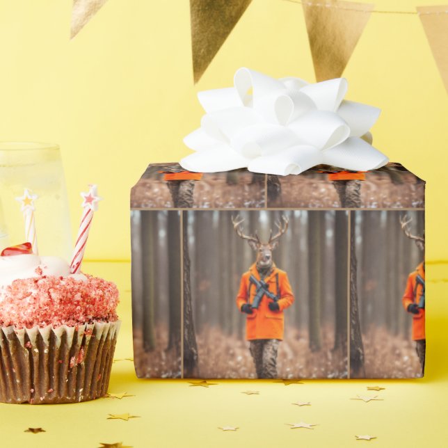 Papel De Regalo Cacería de venados con rifa en un bosque (Fiesta de cumpleaños )
