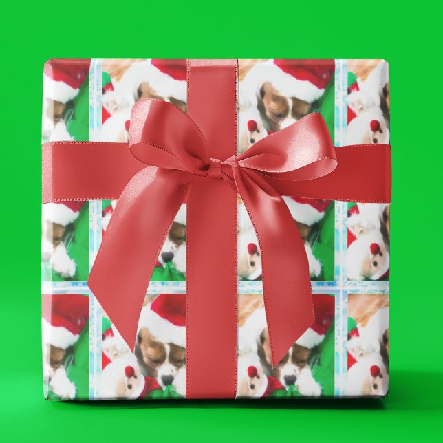 Papel De Regalo Cachorro Cavalier King Charles durmiendo en Navida (Subido por el creador)