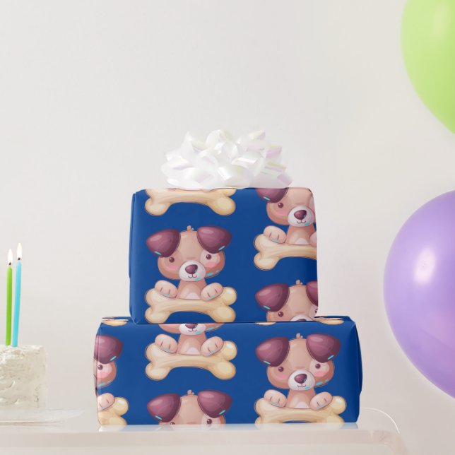 Papel De Regalo Cachorro con hueso (Regalos de fiesta)