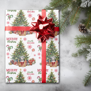 Papel De Regalo Cachorro dálmata bajo el árbol de fiestas