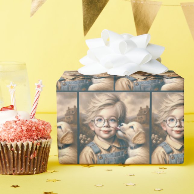 Papel De Regalo Cachorro de cachorro (Fiesta de cumpleaños )