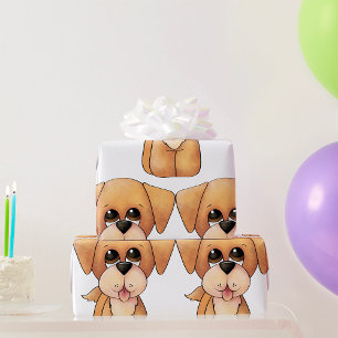 Papel De Regalo Cachorro de Retriever Dorado Perro Adorable