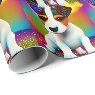 Papel De Regalo Cachorro de Terrier Adorable Brillo Primer Plano 