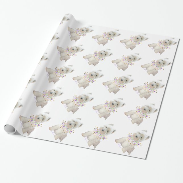 Papel De Regalo Cachorro Fiestero (Desenrollado)