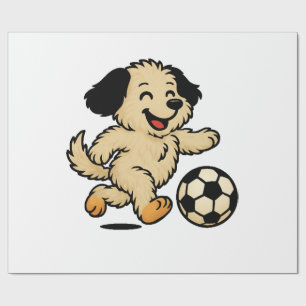 Papel De Regalo Cachorro jugando fútbol