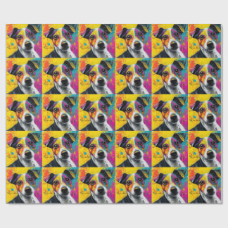 Papel De Regalo Cachorro Lindo Perro Divertido Arte Mixto Mascota