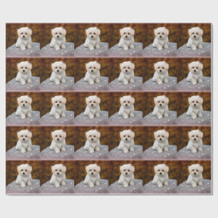 Papel De Regalo Cachorro maltés, qué lindo.