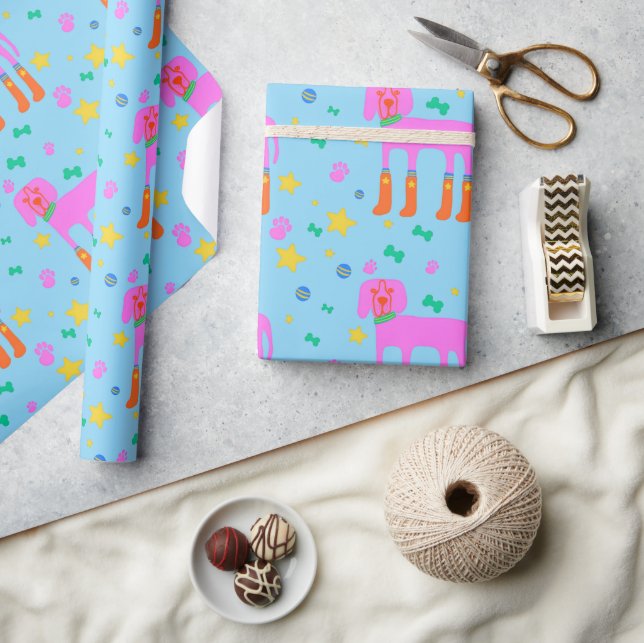 Papel De Regalo Cachorro Rosa (Artesanía)
