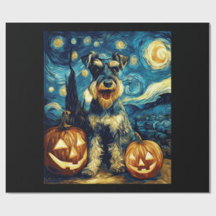 Papel De Regalo Cachorro Schnauzer Miniatura Lindo Halloween Jack
