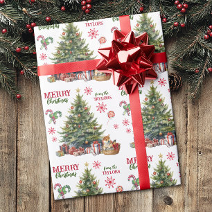 Papel De Regalo Cachorro Shiba Inu lindo debajo del árbol de Navid