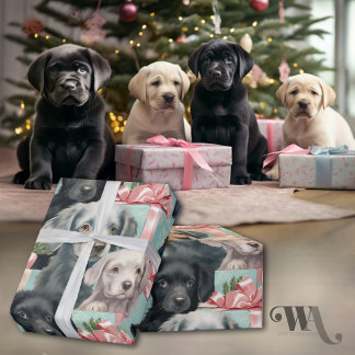 Papel De Regalo Cachorros de Labrador de 3 colores