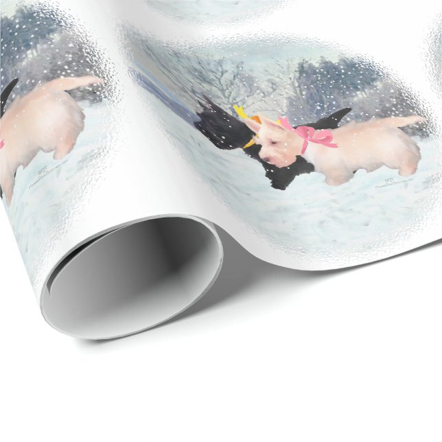 Papel De Regalo Cachorros Scottie (Esquina del rollo)