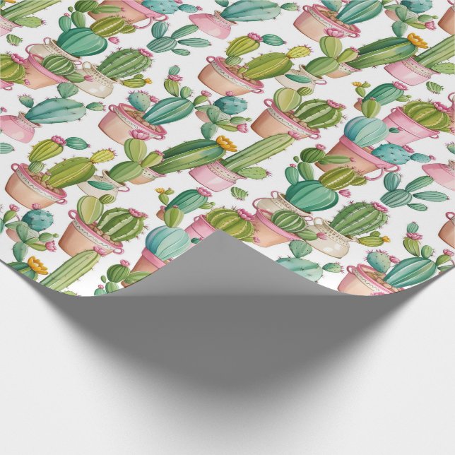 Papel De Regalo Cacti moderno con estampado (Esquina)
