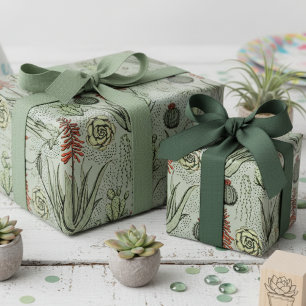 Papel De Regalo Cacti y suculentos del desierto verde sabio occide