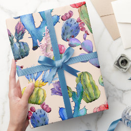 Papel De Regalo Cactus and Succulant Vibrant Southwest Watercolor
