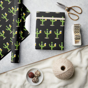 Papel De Regalo Cactus con patrón de cerveza