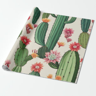 Papel De Regalo Cactus floral