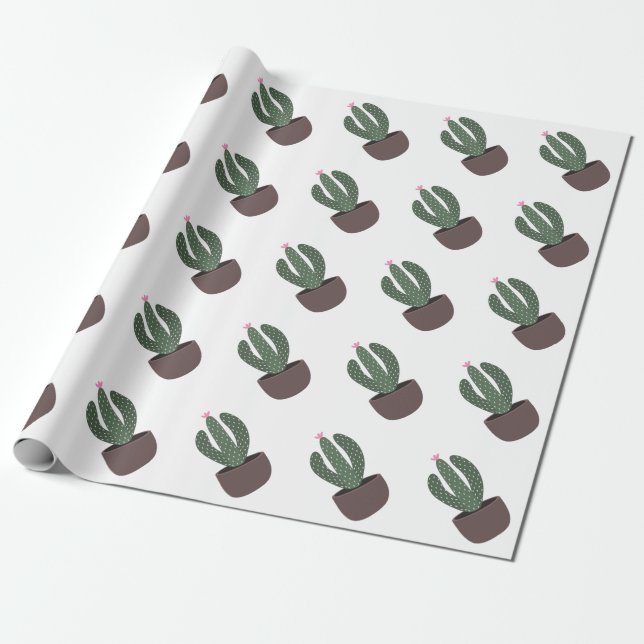 Papel De Regalo Cactus in pot (Desenrollado)
