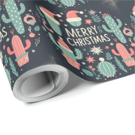 Papel De Regalo Cactus machacados de navidad