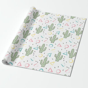 Papel De Regalo Cactus memphis modernos cactus flores desierto flo
