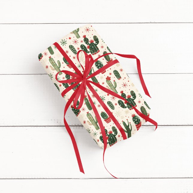 Papel De Regalo Cactus Navidades Cute | Arena (Subido por el creador)