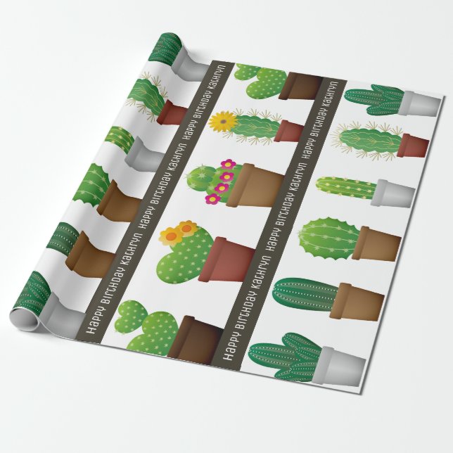 Papel De Regalo Cactus personalizado (Desenrollado)