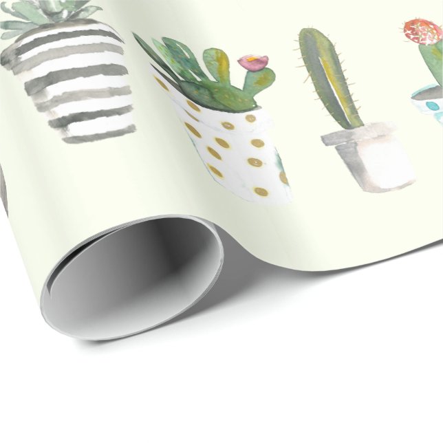 Papel De Regalo Cactus Potted (Esquina del rollo)