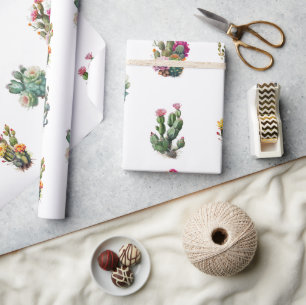 Papel De Regalo Cactus Suculento Tropical