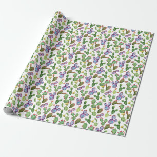 Papel De Regalo Cactus Tropical: Patrón acuarela sin foco