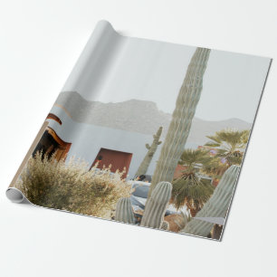 Papel De Regalo Cactus verdes al lado de las casas por la mañana