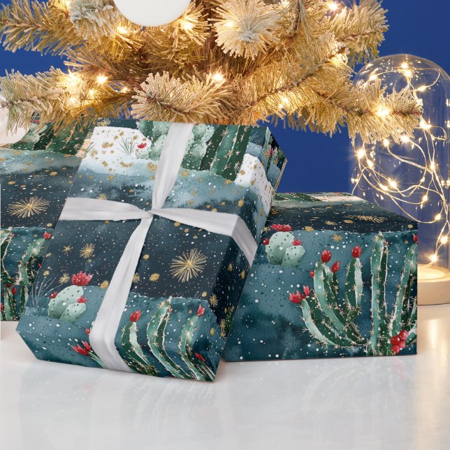 Papel De Regalo Cactus Western Cowboy Cowgirl Christmas Western (Vacaciones)