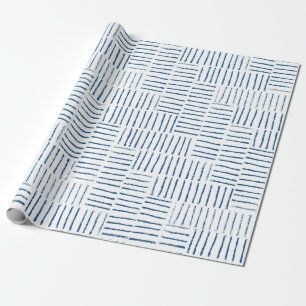 Papel De Regalo Cadena Herringbone - azul clásico