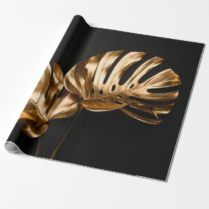 Papel De Regalo Cadenas doradas brillantes en la superficie reflec