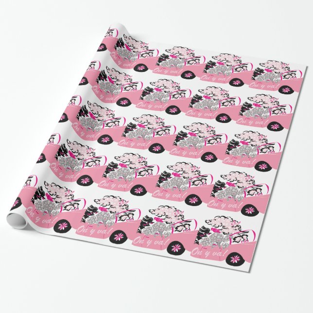 Papel De Regalo Cadillac rosado (Desenrollado)