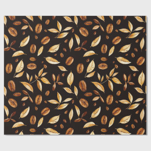 Papel De Regalo Café Amante Grano de Café Botánico