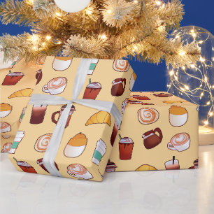 Papel De Regalo Café Clásico Y Pasteles